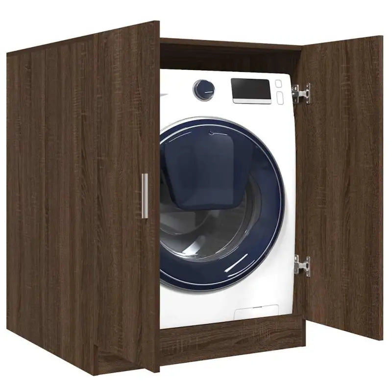 Grijs Sonoma Wasmachinekast voor extra opbergruimte in de badkamer - bruin eikenkleur - Accessoires voor wasmachines &
