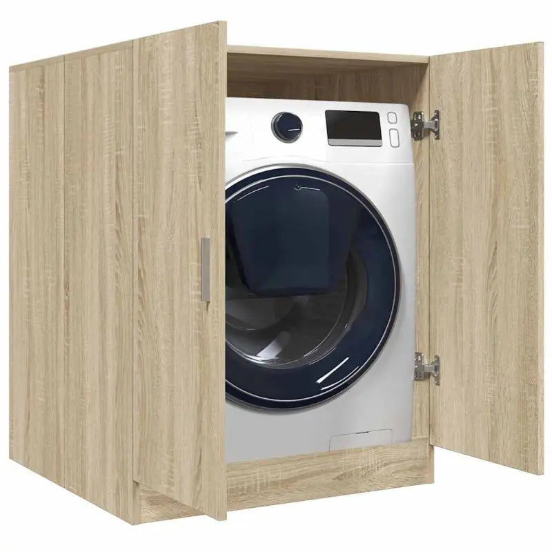 Grijs Sonoma Wasmachinekast voor extra opbergruimte in de badkamer - Sonoma eiken - Accessoires voor wasmachines &