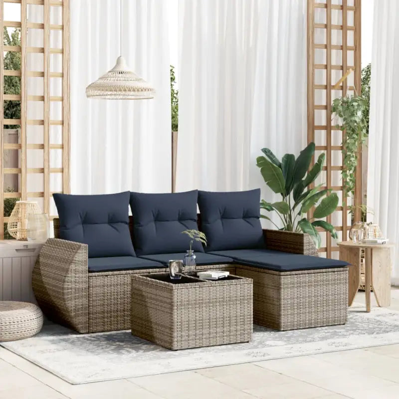 Grijze loungeset met gepoedercoat staal en waterdichte tas voor buitenplezier - Tuinsets