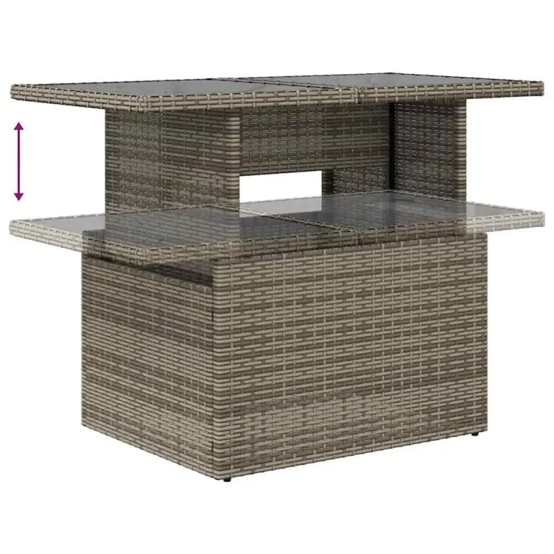 Grijze loungeset met gepoedercoat staal en waterdichte tas voor buitengebruik - Grijs / met opbergruimte - Tuinsets