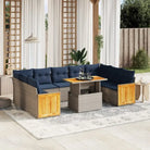 Grijze loungeset met waterdichte tas en gepoedercoat staal voor buiten - Grijs / zonder opbergruimte - Tuinsets