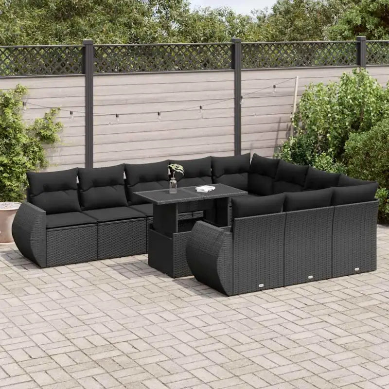 Grijze loungeset met waterdichte tas en gepoedercoat staal voor buiten - Zwart - Tuinsets