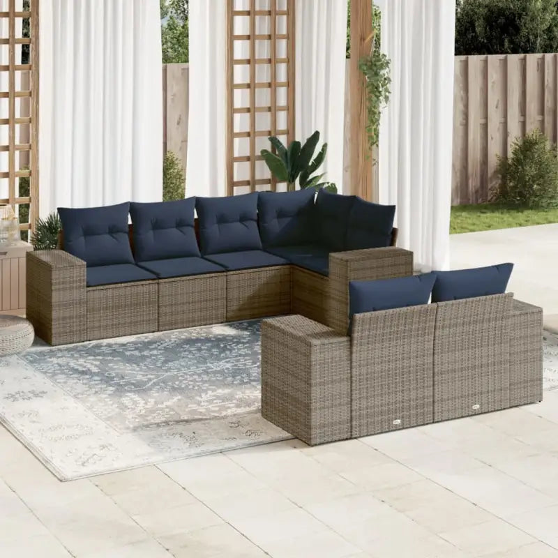 Grijze loungeset met waterdichte zak en gepoedercoat staal afmetingen - Tuinsets