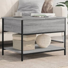 Grijze Salontafel met bewerkt hout en verstelbare poten - Grijs sonoma / 1 / 70 cm - Salontafels