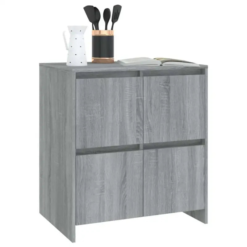 Grijze Sonoma dressoir in bewerkt hout met minimalistisch design - Dressoirs & buffetkasten