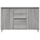Grijze Sonoma dressoir met bewerkt hout en ijzeren poten - Dressoirs & buffetkasten