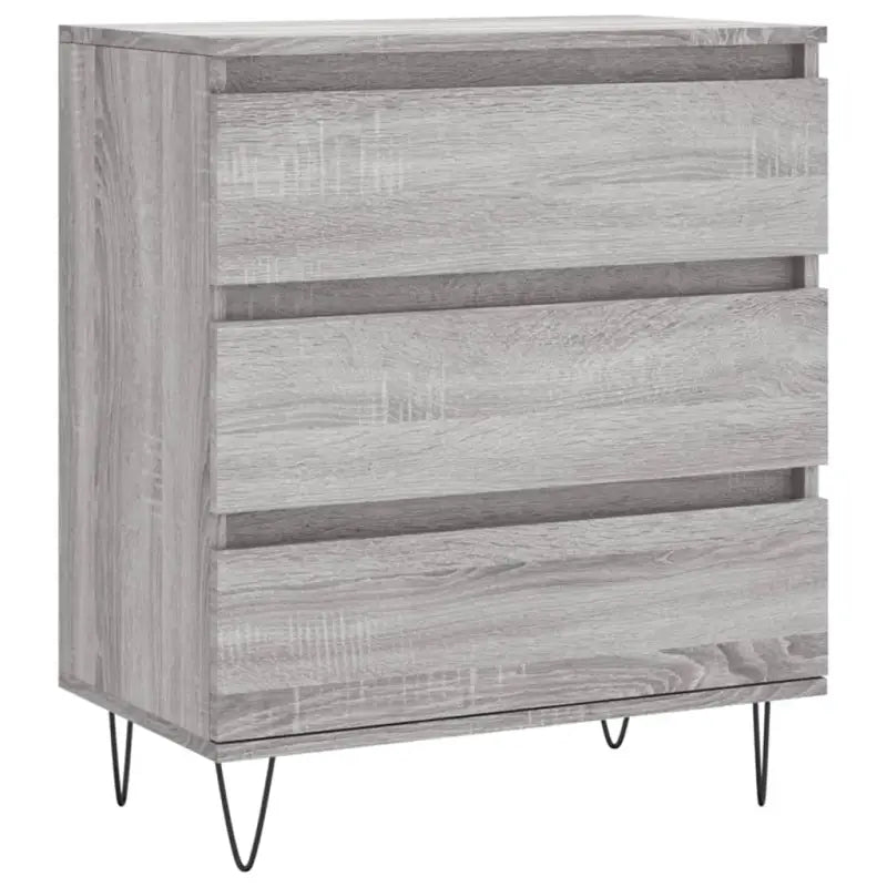 Grijze Sonoma Dressoir met bewerkt hout en ijzeren poten - Dressoirs & buffetkasten