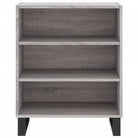 Grijze Sonoma dressoir met bewerkt hout en ijzeren Poten - Dressoirs & buffetkasten