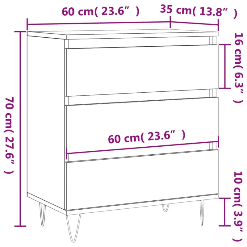 Grijze Sonoma Dressoir met bewerkt hout en ijzeren poten - Dressoirs & buffetkasten