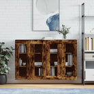 Grijze Sonoma Dressoirs met Extra Opbergruimte en Bewerkt Hout - Gerookt eiken / 2 / Buis zwart - Dressoirs &