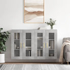 Grijze Sonoma Dressoirs met Extra Opbergruimte en Bewerkt Hout - Betongrijs / 2 / Buis goud - Dressoirs & buffetkasten