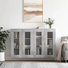 Grijze Sonoma Dressoirs met Extra Opbergruimte en Bewerkt Hout - Betongrijs / 2 / Bladgoud - Dressoirs & buffetkasten