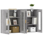 Grijze Sonoma Dressoirs met Extra Opbergruimte en Bewerkt Hout - Dressoirs & buffetkasten
