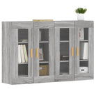 Grijze Sonoma Dressoirs met Extra Opbergruimte en Bewerkt Hout - Dressoirs & buffetkasten