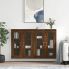 Grijze Sonoma Dressoirs met Extra Opbergruimte en Bewerkt Hout - bruin eikenkleur / 2 / Leer - Dressoirs & buffetkasten