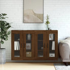 Grijze Sonoma Dressoirs met Extra Opbergruimte en Bewerkt Hout - bruin eikenkleur / 2 / Metaal zwart - Dressoirs &