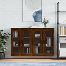 Grijze Sonoma Dressoirs met Extra Opbergruimte en Bewerkt Hout - bruin eikenkleur / 2 / Buis zwart - Dressoirs &