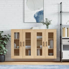 Grijze Sonoma Dressoirs met Extra Opbergruimte en Bewerkt Hout - Sonoma eiken / 2 / Buis zwart - Dressoirs &