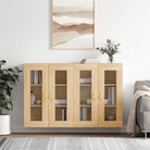 Grijze Sonoma Dressoirs met Extra Opbergruimte en Bewerkt Hout - Sonoma eiken / 2 / Bladgoud - Dressoirs & buffetkasten