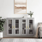 Grijze Sonoma Dressoirs met Extra Opbergruimte en Bewerkt Hout - Grijs sonoma / 2 / Bladgoud - Dressoirs & buffetkasten