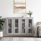 Grijze Sonoma Dressoirs met Extra Opbergruimte en Bewerkt Hout - Grijs sonoma / 2 / Buis goud - Dressoirs & buffetkasten