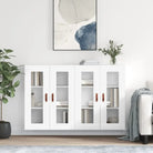 Grijze Sonoma Dressoirs met Extra Opbergruimte en Bewerkt Hout - Wit / 2 / Leer - Dressoirs & buffetkasten