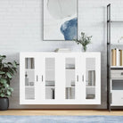 Grijze Sonoma Dressoirs met Extra Opbergruimte en Bewerkt Hout - Wit / 2 / Groefzwart - Dressoirs & buffetkasten