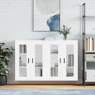 Grijze Sonoma Dressoirs met Extra Opbergruimte en Bewerkt Hout - Wit / 2 / U-vorm zwart - Dressoirs & buffetkasten