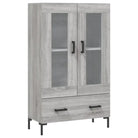 Grijze Sonoma hoge kast met metalen poten voor een moderne uitstraling - Dressoirs & buffetkasten