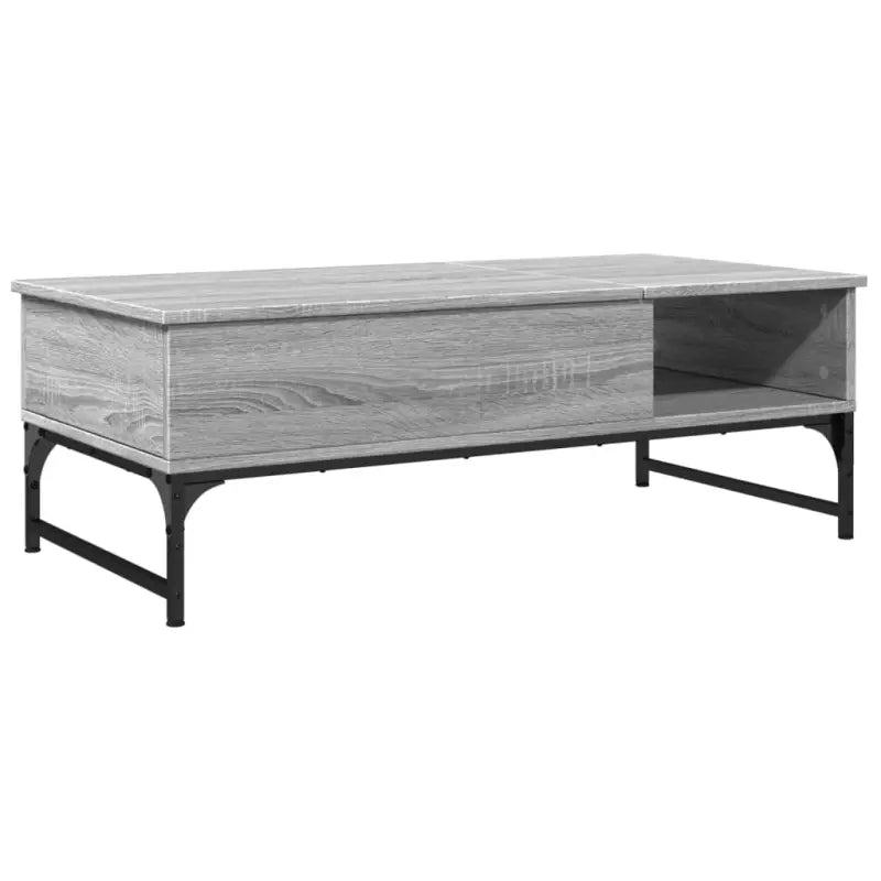 Grijze Sonoma salontafel met bewerkt hout en verstelbare poten - Salontafels