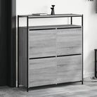 Grijze Sonoma schoenenrek in bewerkt hout voor smalle ruimtes - Grijs sonoma / 1 / 100 cm - Schoenenrekken