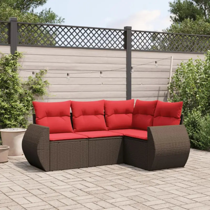 Grijze tuin loungeset met waterdichte tas en gepoedercoat staal - Bruin / Zonder tafel - Tuinsets