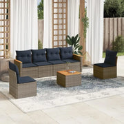 Grijze tuin loungeset met waterdichte tas en gepoedercoat staal - Grijs en blauw / Met tafel - Tuinsets