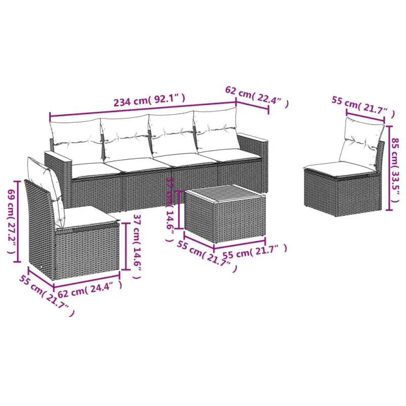 Grijze tuin loungeset met waterdichte tas en gepoedercoat staal - Grijs en blauw / Met tafel - Tuinsets