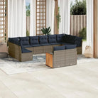 Grijze tuinset met waterdichte zak en gepoedercoat staal voor buiten - Grijs en blauw / Zonder tafel - Tuinsets