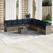 Grote Loungeset in Grijs Materiaal met Waterdichte Tas en Gepoedercoat Staal - Tuinsets