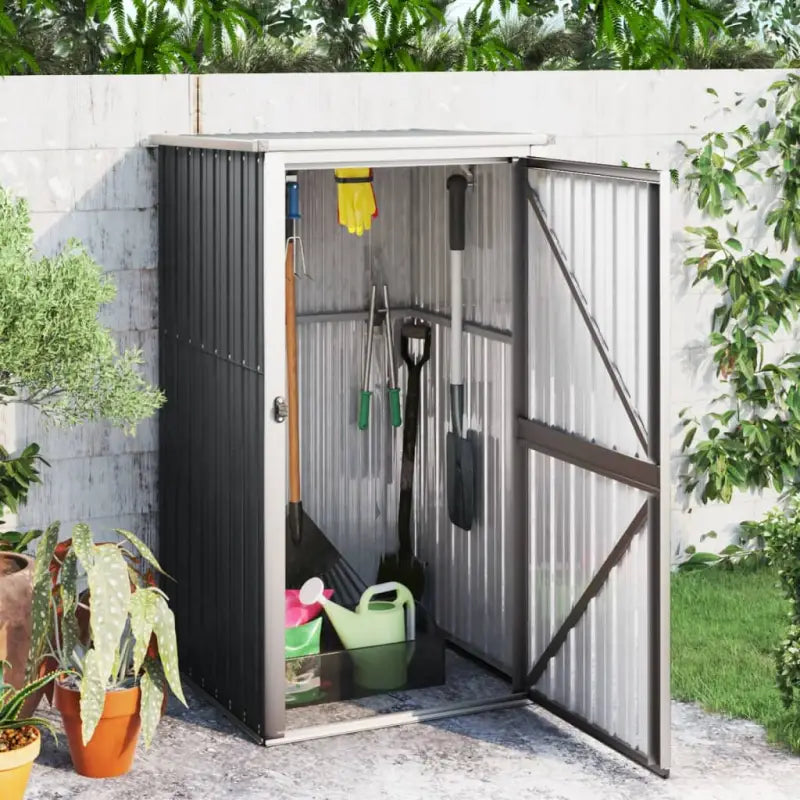 Grote tuinhuizen van gegalvaniseerd staal voor gereedschap en accessoires - Antraciet / 88 x 89 x 161 cm / 1