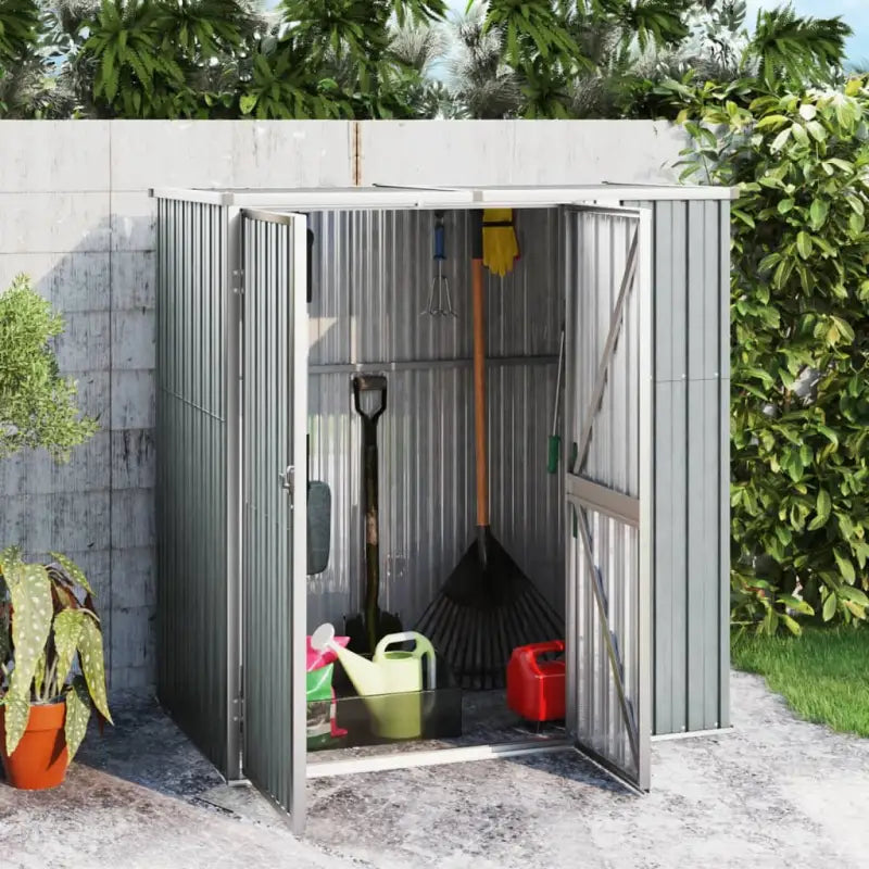Grote tuinhuizen van gegalvaniseerd staal voor gereedschap en accessoires - Grijs / 161 x 89 x 161 cm / 1 - Tuinhuizen