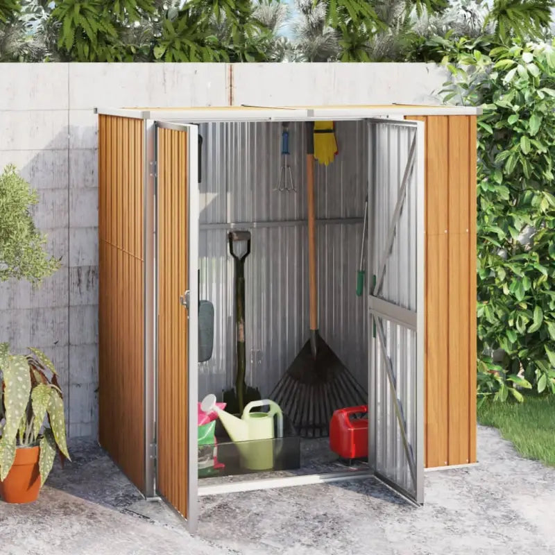 Grote tuinhuizen van gegalvaniseerd staal voor gereedschap en accessoires - Bruin / 161 x 89 x 161 cm / 1 - Tuinhuizen