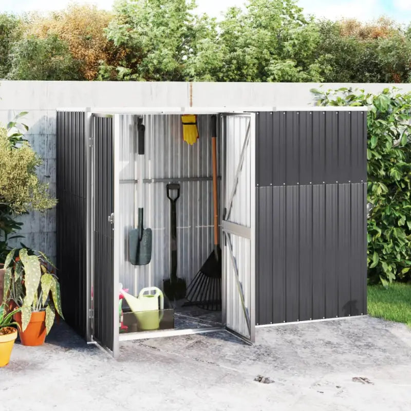 Grote tuinhuizen van gegalvaniseerd staal voor gereedschap en accessoires - Antraciet / 225 x 89 x 161 cm / 1