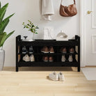 Halbankje van massief grenenhout voor een warme entree - Zwart / 110 x 40 x 60 cm - Opberg- & halbankjes