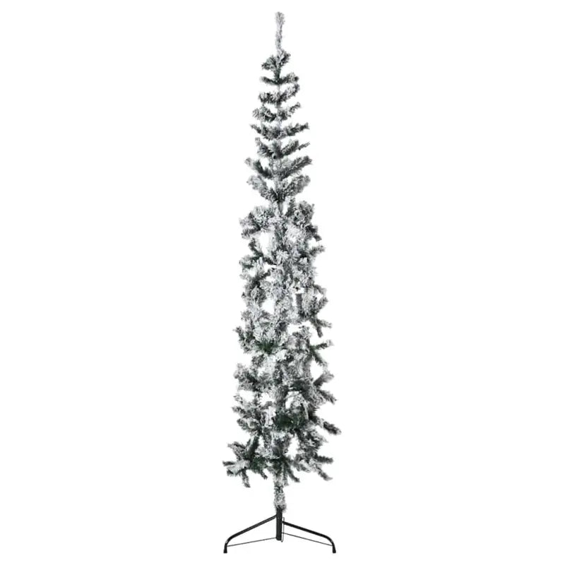 Halve kunstkerstboom voor een gezellige feestdagen sfeer - Wit en groen / 180 cm / 1 - Kerstbomen