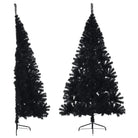 Halve kunstkerstboom voor een volle en realistische feestdagen sfeer - Zwart / 240 x 125 cm / 1 - Kerstbomen