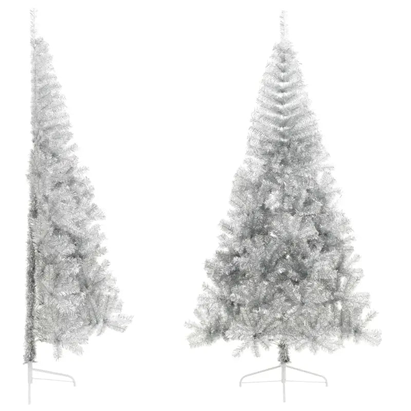 Halve kunstkerstboom voor een volle en realistische feestdagen sfeer - Zilver / 210 x 120 cm / 1 - Kerstbomen