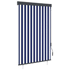 Handbediend tuinrolgordijn voor balkon tuin of terras - Blauw en wit / 120 x 250 cm - Jaloezieën & rolgordijnen