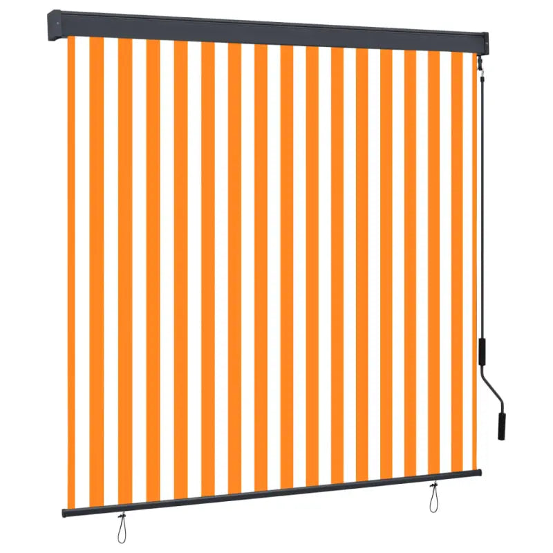 Handbediend tuinrolgordijn voor balkon tuin of terras - Oranje en wit / 160 x 250 cm - Jaloezieën & rolgordijnen