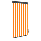 Handbediend tuinrolgordijn voor balkon tuin of terras - Oranje en wit / 80 x 250 cm - Jaloezieën & rolgordijnen