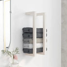 Handdoekhouder van massief grenenhout voor een trendy badkamerstijl - Wit / 23 x 18 x 60 cm - Handdoekrekken & -houders