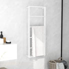 Handdoekrek en houder van stevig staal voor badkamer - Wit / 45 x 10 x 115 cm - Handdoekrekken & -houders