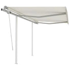 Handmatige uitschuifbare terrasluifel met gepoedercoat aluminium frame - Crème / 3.5 x 2.5 m / 1 - Zonwering